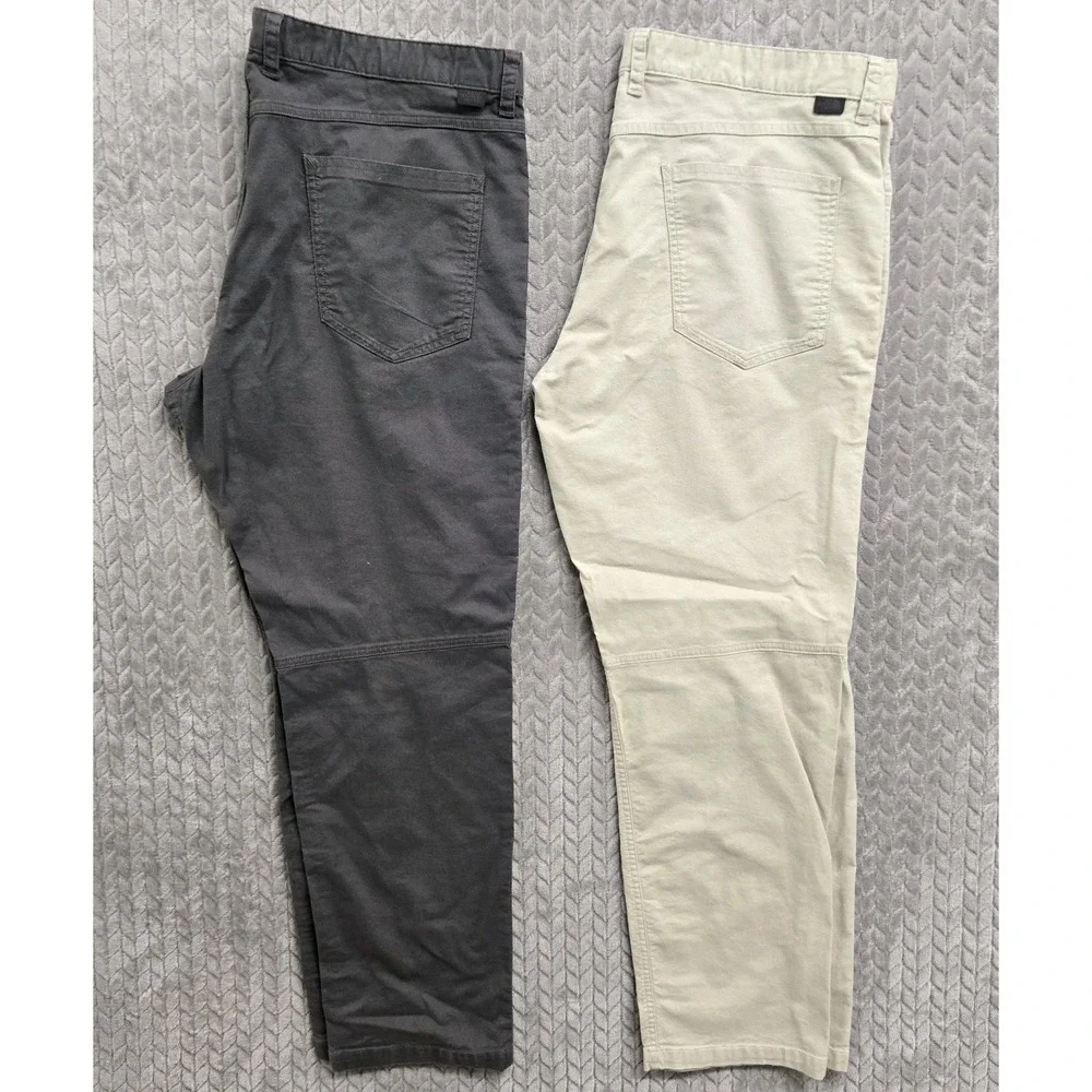 2 The North Face Motion Pants Men's Size 40x32 Gray Tan Articulated Knees Hiking
